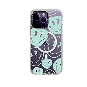 Casetify iPhone 14 Pro Max MagSafe clear case with smiley faces. New in box